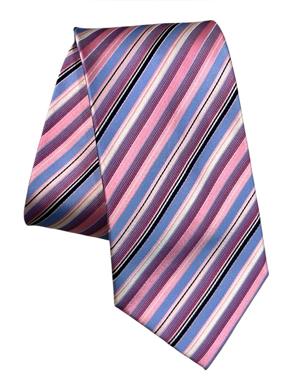 Alexandre‎ London Sevile Row Striped Pink and Blue Men's Silk Tie Formal Pastel